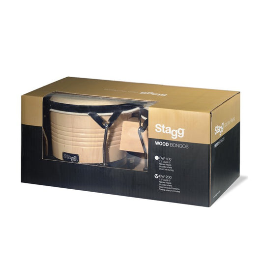 Stagg Wood Bongo 7.5" & 6.5" Natural