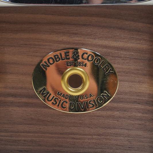 Noble & Cooley Solid Shell Walnut Snare Drum - Natural Satin, Brass Hardware, Flanged Chrome Hoops