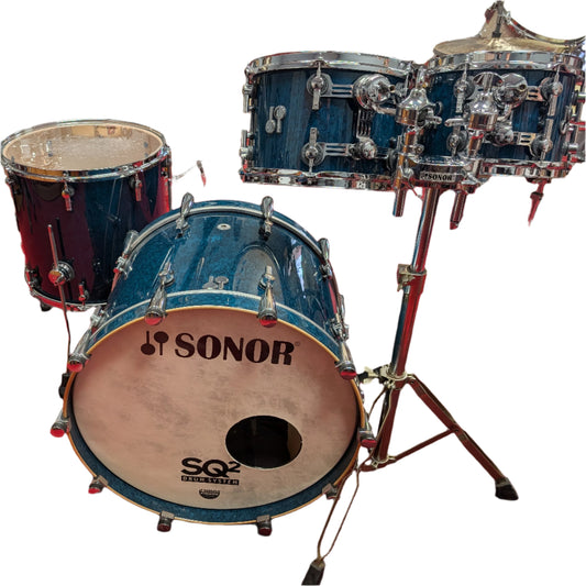 Sonor SQ2 Maple in Birdseye Azure High Gloss - 10/12/16/22 (Used)