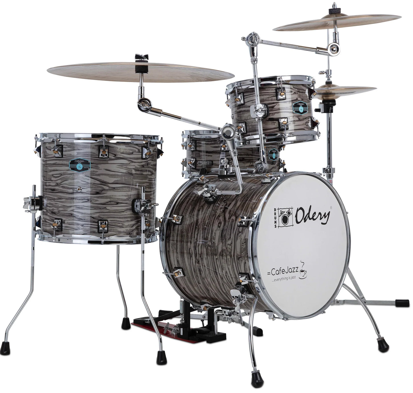 Odery Cafe Jazz Kit - Shell pack with snare and two cymbal arms