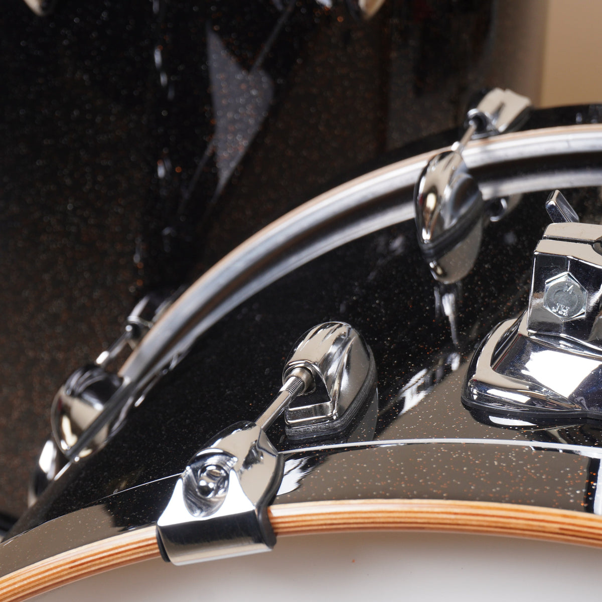 AJAX Forte Standard 22" Kick - 4 Piece Shell Pack - Black Sparkle Lacquer