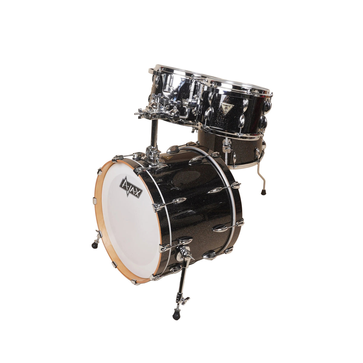 AJAX Forte Standard 22" Kick - 4 Piece Shell Pack - Black Sparkle Lacquer