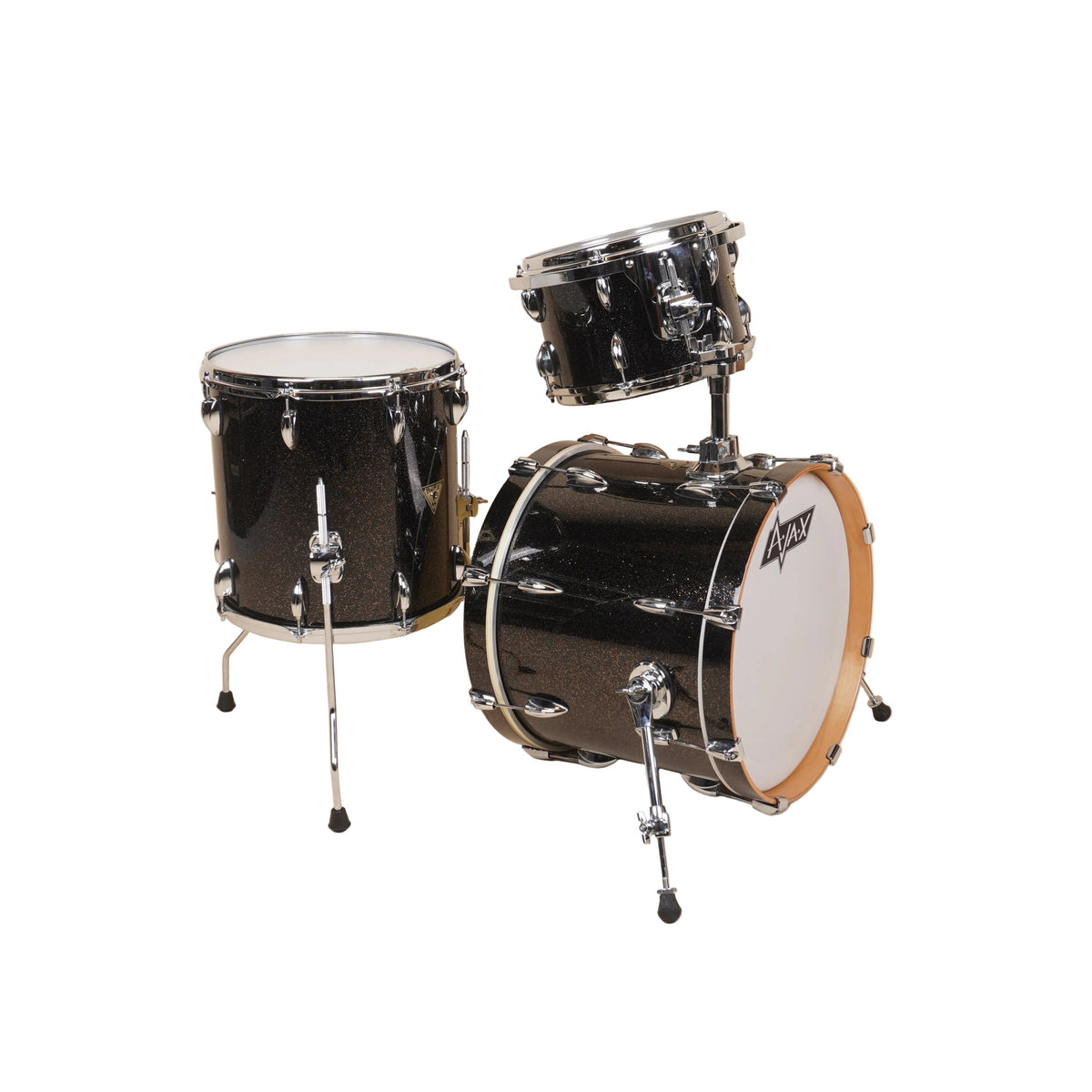 AJAX Forte Bop 18" Kick - 3 Piece Shell Pack - Black Sparkle Lacquer