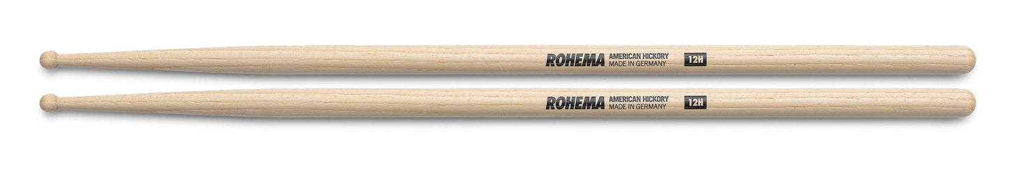 Rohema Rounded Tip 12H  Hickory Drumsticks - 618148