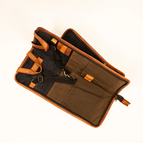 ZYN Luxury Leather Canvas Stick Bag