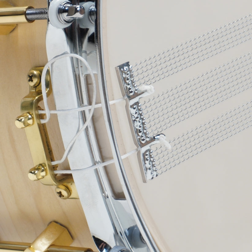 Noble & Cooley Solid Shell Tulip Snare - Natural Satin, Brass Hardware, Flanged Chrome Hoops