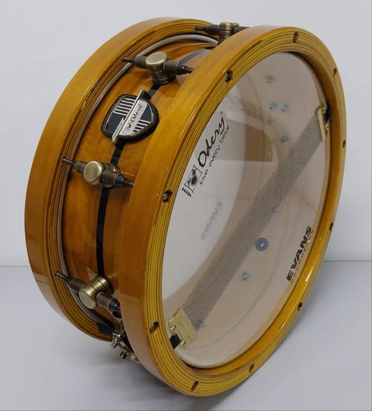 Odery Custom Shop Snare, Araucaria & Teak woods, Wood Hoops and antique brass hardware - 14" x 5.5"