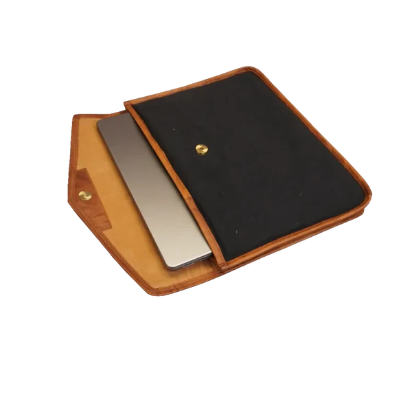 Zyn Canvas/Leather Laptop Sleeve – Sleek. Durable. Timeless.