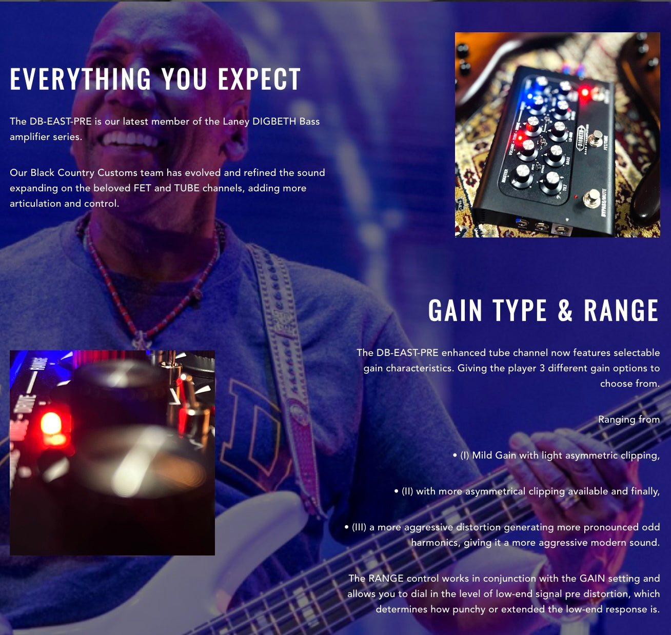 Laney - Laney Black Country Custom DIGBETH, Bass Pre Amplifier Pedal, Nathan EAST Signature - Available 4/25/26