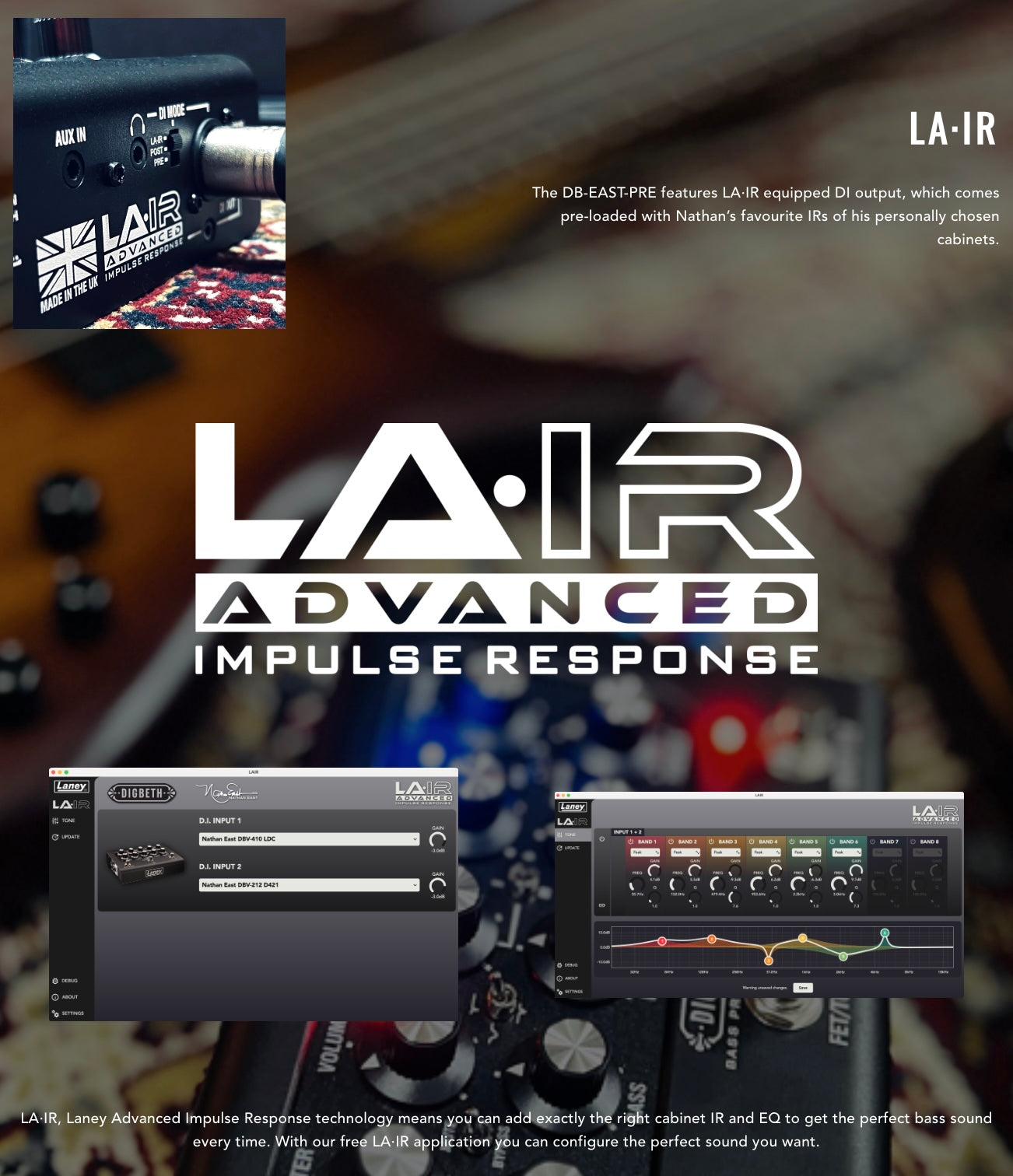 Laney - Laney Black Country Custom DIGBETH, Bass Pre Amplifier Pedal, Nathan EAST Signature - Available 4/25/26