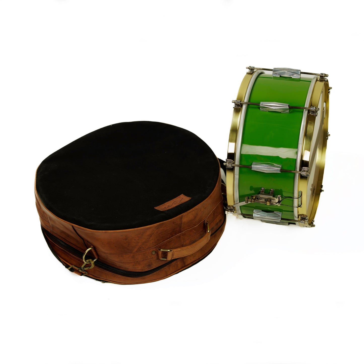 ZYN Luxury Leather Canvas Snare Bag - 14"