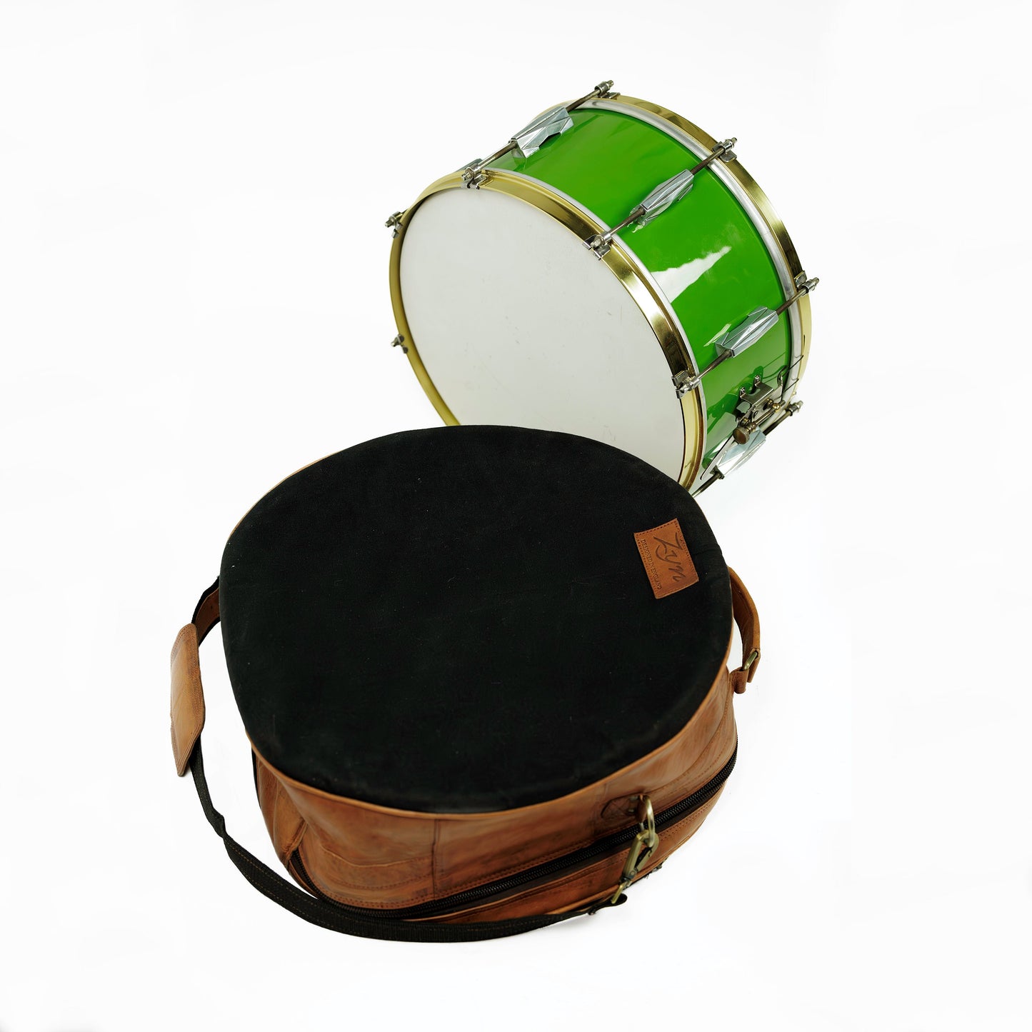 ZYN Luxury Leather Canvas Snare Bag - 14"