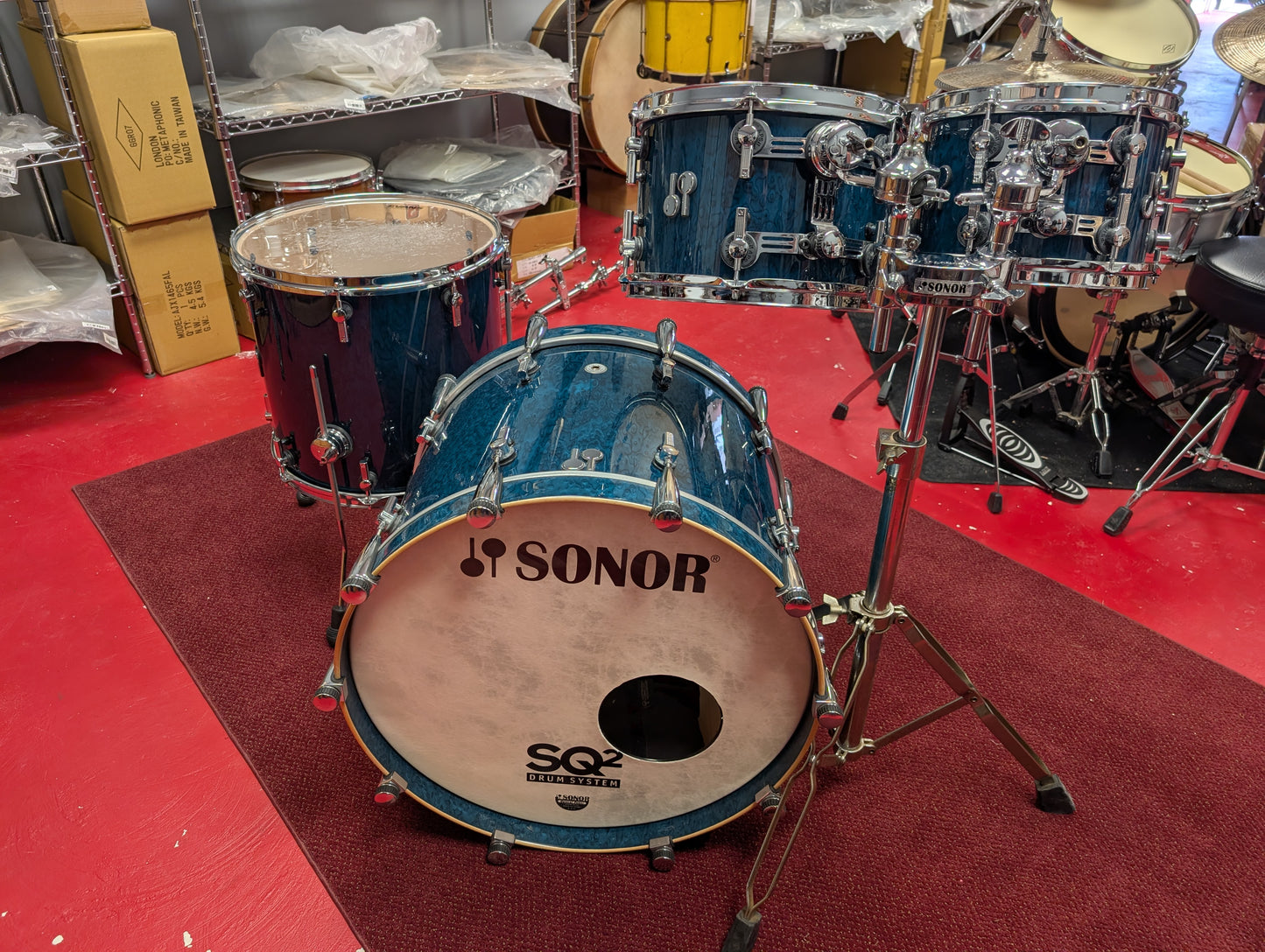 Sonor SQ2 Maple in Birdseye Azure High Gloss - 10/12/16/22