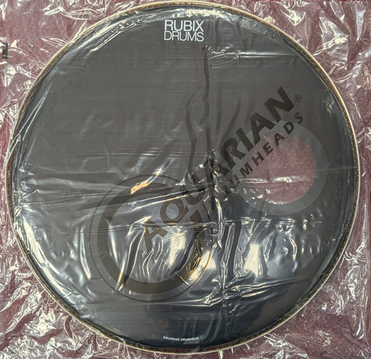 Aquarian Small Offset Port GLOSS BLACK Resonant Bass Drum Head - SMPTCC