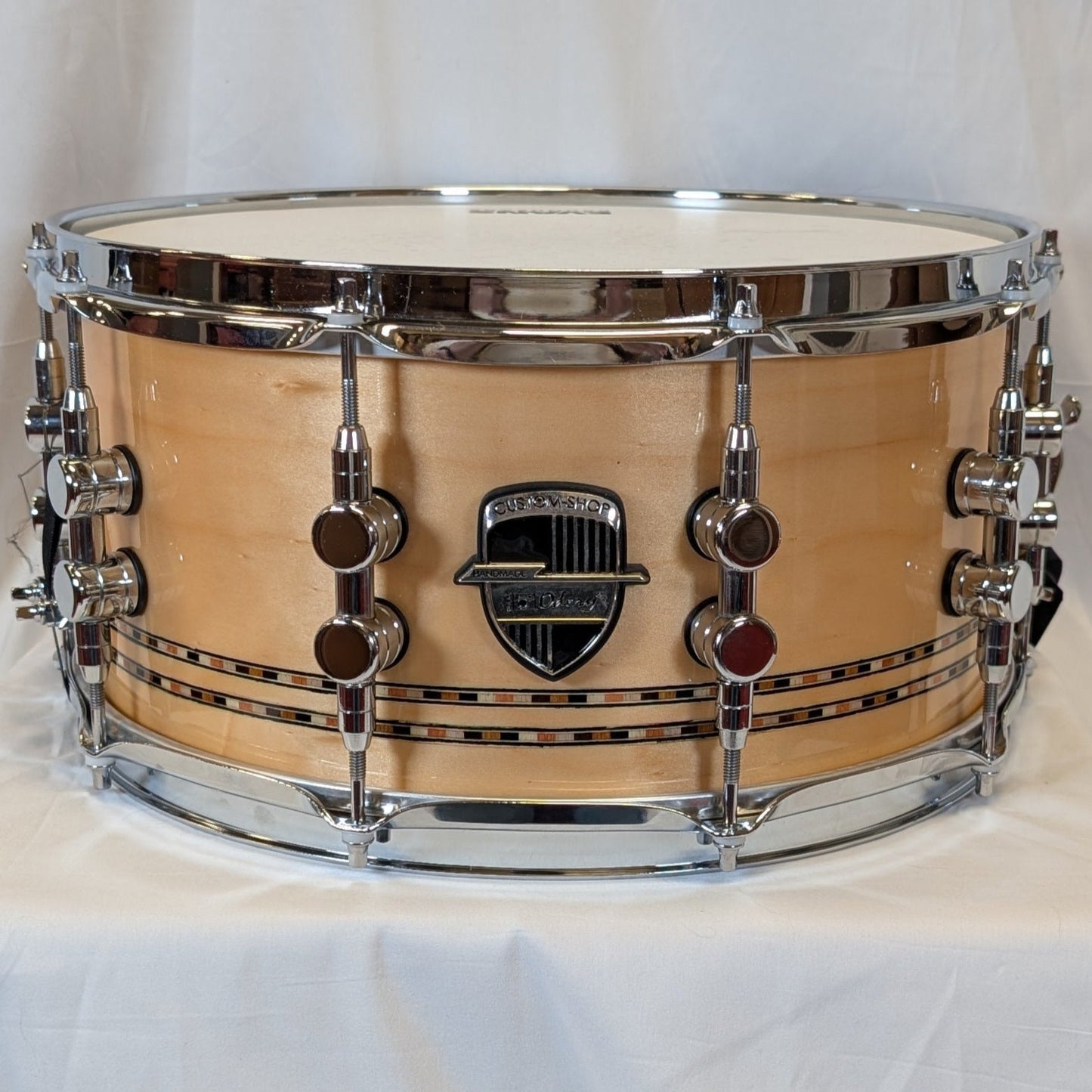 Odery Custom 14x7 Inlay Natural Lacquer Snare Drum