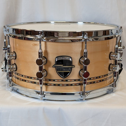 Odery Custom 14x7 Inlay Natural Lacquer Snare Drum