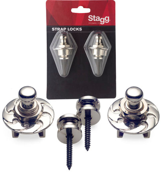 Stagg Guitar Strap Locks - Chrome