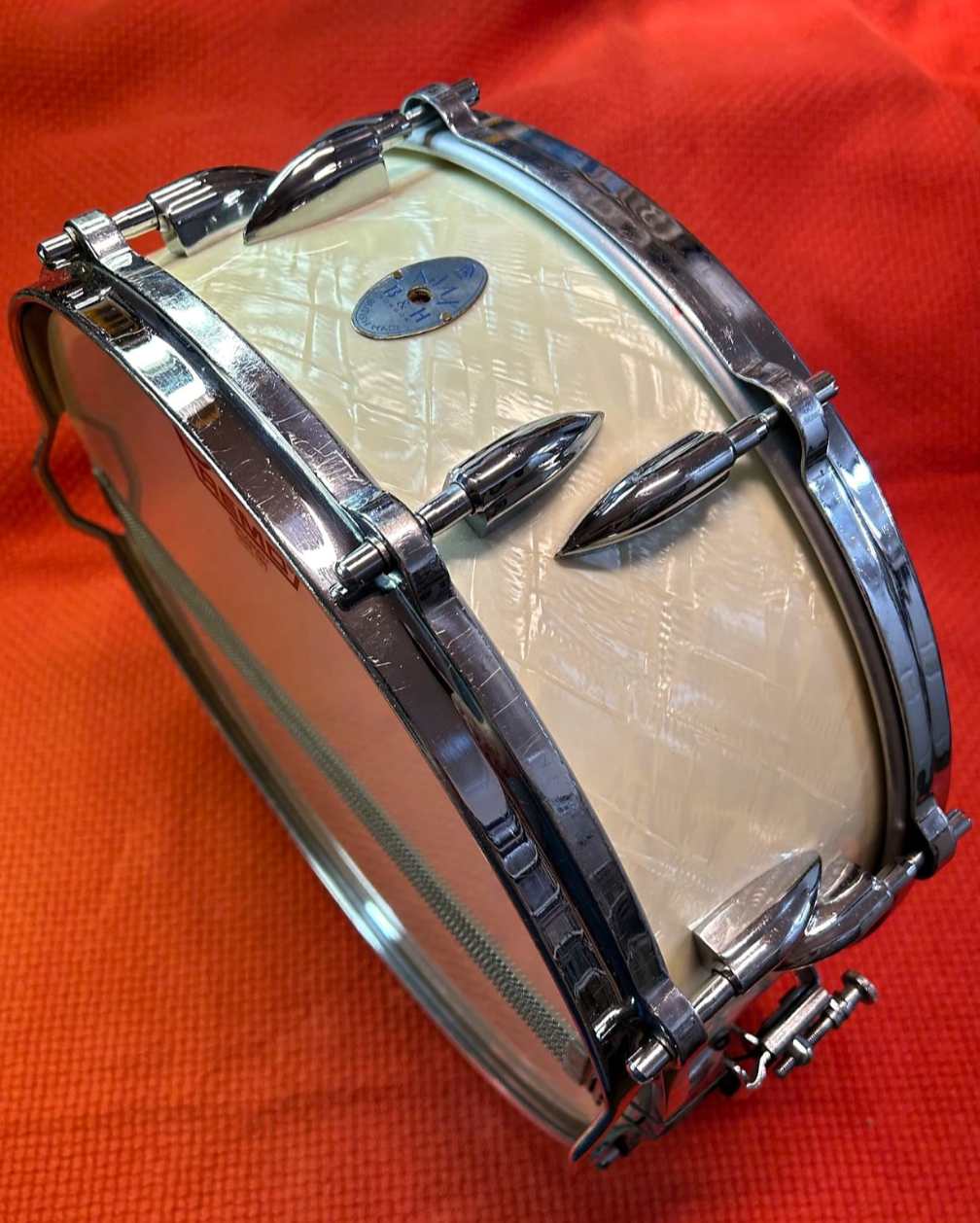 AJAX Pipperette 50s 5x14 Snare - White Marine Pearl