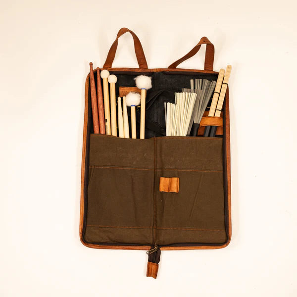 ZYN Luxury Leather Canvas Stick Bag