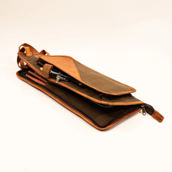 ZYN Luxury Leather Canvas Stick Bag