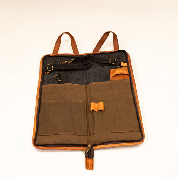 ZYN Luxury Leather Canvas Stick Bag