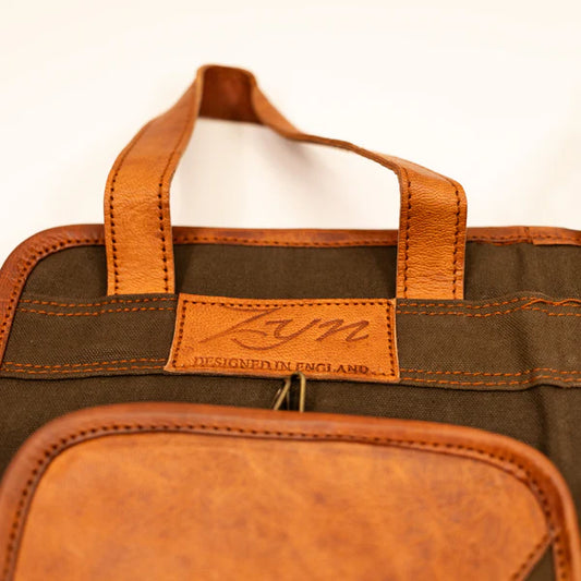 ZYN Luxury Leather Canvas Stick Bag