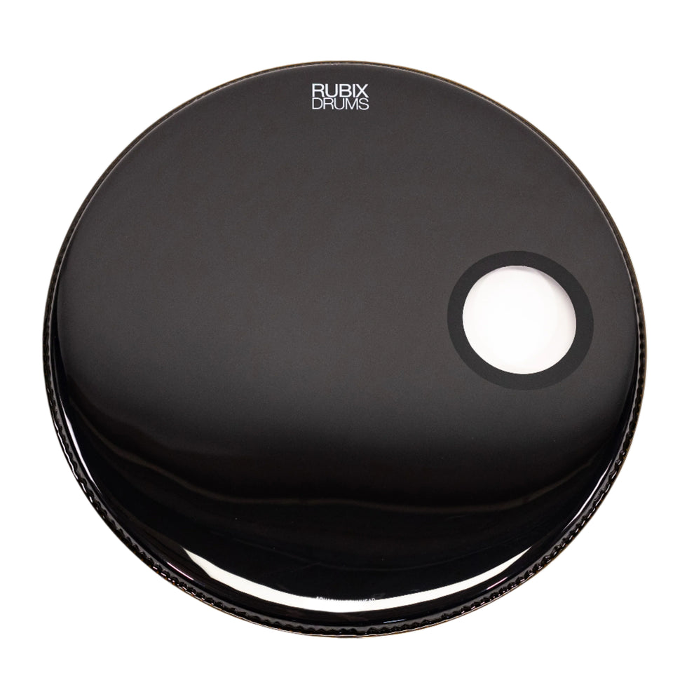 Aquarian Regulator - Small Offset Port GLOSS BLACK Resonant Bass Drum Head - RSM-BK